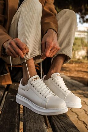 کفش اسنیکر سفید مردانه بند دار Rozero Shoes - کد 859165422