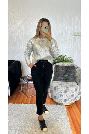 پلیور رنگی زنانه Varaklı SHINE STYLE - کد 858433907