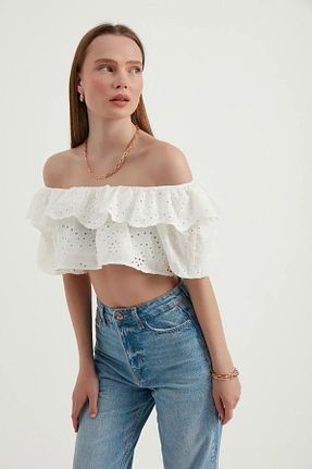 بلوز سفید زنانه Ajurlu Hiccup - کد 859370532