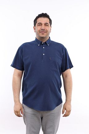 پیراهن سایز بزرگ سرمه ای مردانه سایز بزرگ TOUSUS - کد 817837552