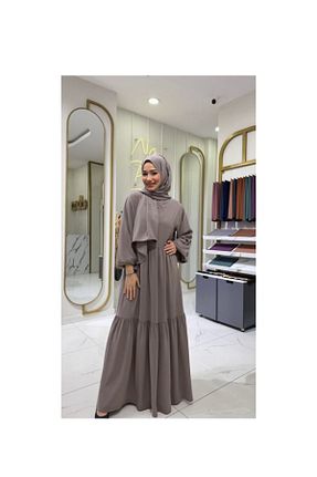 لباس طوسی زنانه بافتنی Aura Abaya - کد 859360657