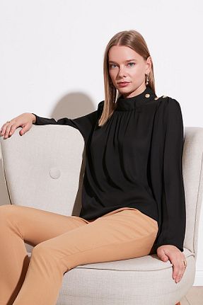 بلوز مشکی زنانه ساده Lela - کد 763354129