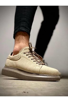 کفش اسنیکر قهوه ای مردانه بند دار Rozero Shoes - کد 859165428