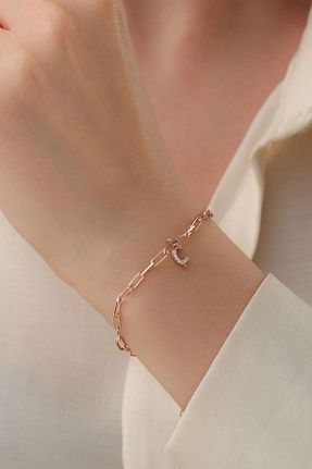 دستبند نقره طلائی زنانه 925 عیار VAOOV - کد 857015531