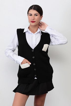 جلیقه مشکی زنانه رگولار GİYSA - کد 859186477