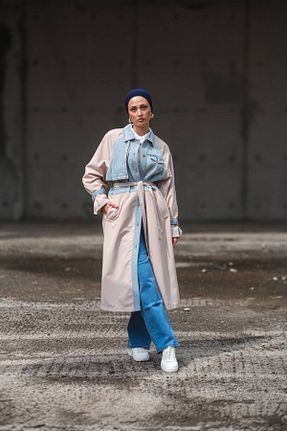 ترنچکت طوسی زنانه پلی استر Molly Nelly - کد 859271513