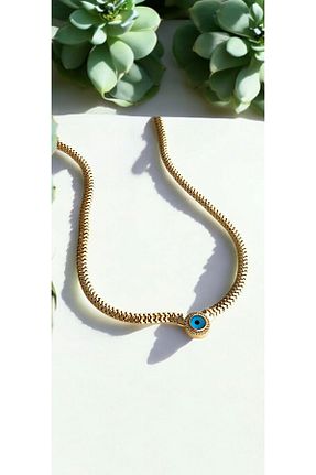 گردنبند استیل ( فولاد ) طلائی زنانه زنجیر Marlenka - کد 859360565