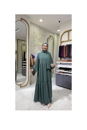 لباس سبز بافتنی Aura Abaya - کد 859360658