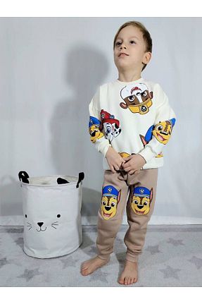 ست بالاتنه و پائین تنه سفید بچه گانه بافت Ezo - کد 782828403