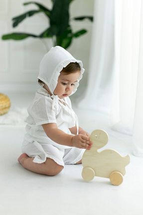کلاه سفید بچه گانه پنبه ای BeyzBaby - کد 47492961