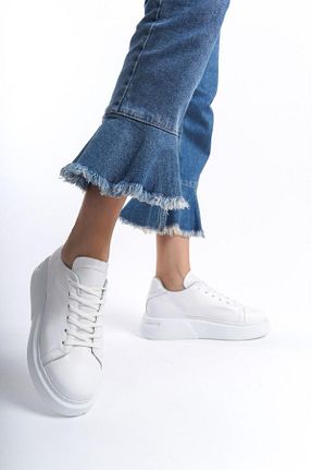 کفش اسنیکر سفید زنانه چرم اصل NOSEY SHOES - کد 858939173