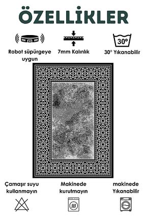 فرش طوسی قابل شستشو Bir Aksesuar - کد 807769491