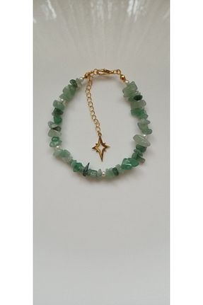دستبند جواهر سبز زنانه سنگ طبیعی Mudita Tasarım - کد 256357339