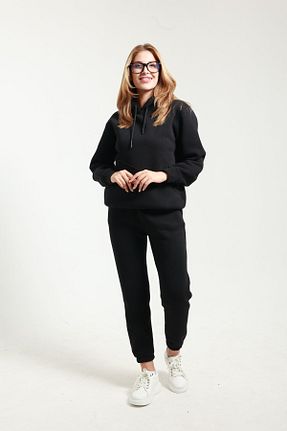 ست گرمکن مشکی زنانه پنبه پلی استر TKT - کد 859133659