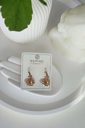 گوشواره استیل (فولاد) طلائی زنانه روکش طلا bashediyedukkani - کد 805239314