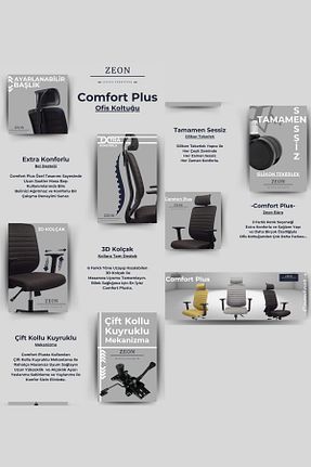 صندلی و مبل اداری مشکی Zeon Büro Ofis Sistemleri - کد 797097704