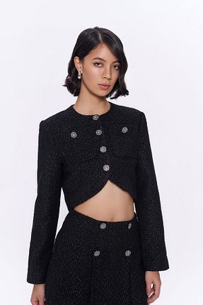 کت مشکی زنانه Fitted Quzu - کد 857599120