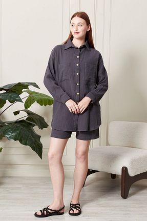ست بالاتنه و پائین تنه طوسی زنانه بافتنی BW BEST WOMAN - کد 859239258