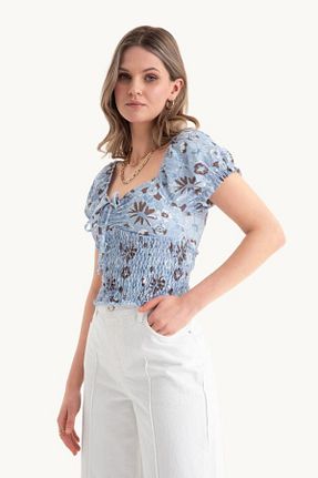 بلوز رنگی زنانه گلدار Hiccup - کد 859215302