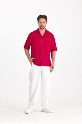 پیراهن زرشکی مردانه اورسایز Gray Clothing - کد 859363683