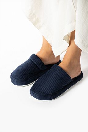دمپائی خانگی سرمه ای زنانه پارچه ای star shoes - کد 859472091