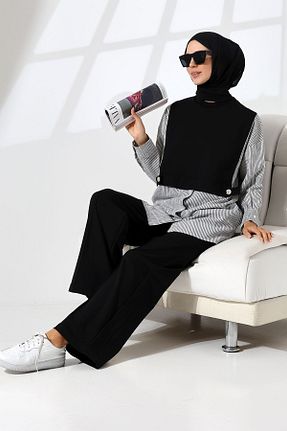 ست بالاتنه و پائین تنه حجاب مشکی زنانه Relaxed Mihran Butik - کد 841104801