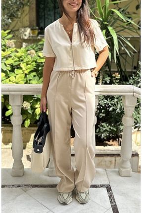 ست بالاتنه و پائین تنه بژ زنانه بافتنی LaSorella Butik - کد 856738499