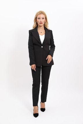 کت و شلوار مشکی زنانه یقه کتی ÖNDER ÖZSOY - کد 856372179