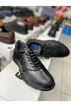 کفش کژوال مشکی مردانه چرم خالص güler ayakkabi - کد 340822955