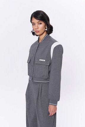 کت طوسی زنانه Bomber Quzu - کد 858957616