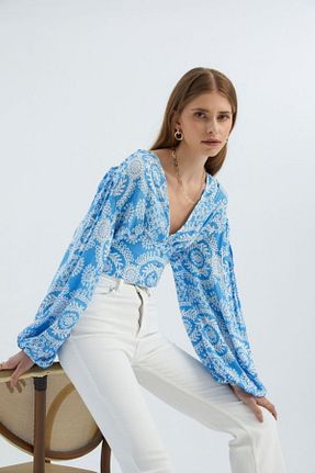 بلوز آبی زنانه Soyut Hiccup - کد 859224108