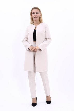 کت و شلوار بژ زنانه مخلوط پلی استر ÖNDER ÖZSOY - کد 859238412