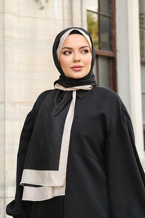 شال مشکی زنانه ویسکون Hint İpek - کد 859292053