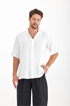پیراهن سفید مردانه گشاد Gray Clothing - کد 859361759