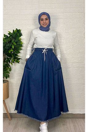 دامن حجاب سرمه ای زنانه کلوش MODA CEYDA - کد 809323690