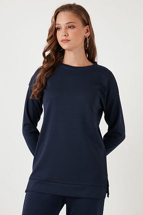 سوئیشرت سرمه ای زنانه ساده Lela - کد 855704522