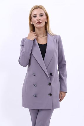 کت بلیزر طوسی زنانه مخلوط پلی استر ÖNDER ÖZSOY - کد 857011270