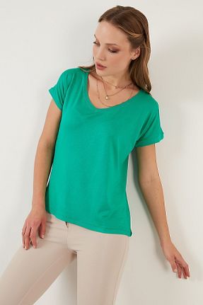 بلوز سبز زنانه ساده Lela - کد 455778018