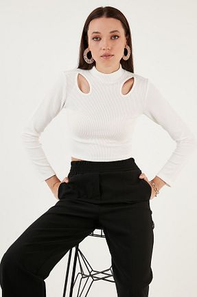 بلوز سفید زنانه ساده Lela - کد 753775879
