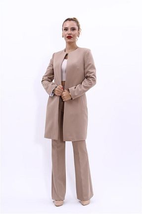 کت و شلوار طوسی زنانه یقه کتی ÖNDER ÖZSOY - کد 857535941