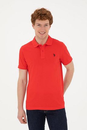 پولوشرت قرمز مردانه %100 پنبه U.S. Polo Assn. - کد 859454119