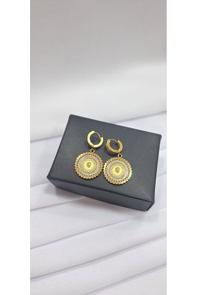 گوشواره استیل (فولاد) طلائی زنانه استیل ضد زنگ JANRA WORLD - کد 859412069