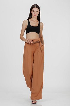 شلوار قهوه ای زنانه پارچه etol textile - کد 859385429