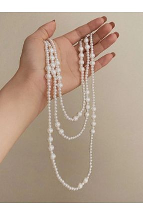 گردنبند جواهر سفید زنانه مروارید SHİNELİZE - کد 859587864
