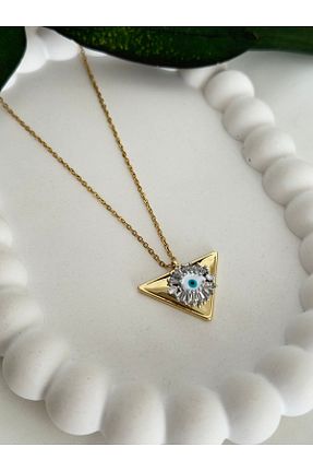 گردنبند استیل ( فولاد ) طلائی زنانه استیل (فولاد) Brillo - کد 859603719