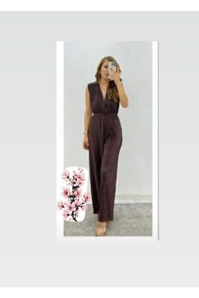 سرهمی قهوه ای زنانه بدون آستین via moda - کد 859602287