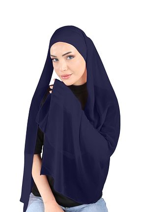 روسری سرمه ای شیفون Ecardin - کد 859774543