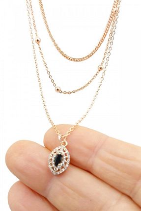 گردنبند جواهر طلائی زنانه زیرکن AKIN AKSESUAR HEDİYELİK - کد 859692572