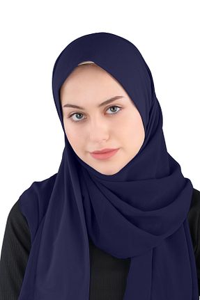 روسری سرمه ای شیفون Ecardin - کد 859774530