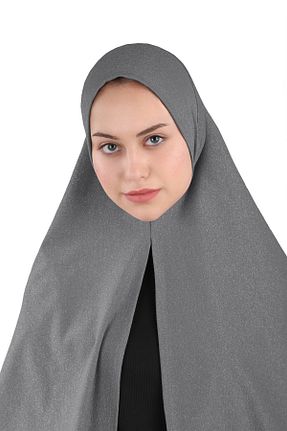 روسری طوسی پنبه ای Ecardin - کد 859773486